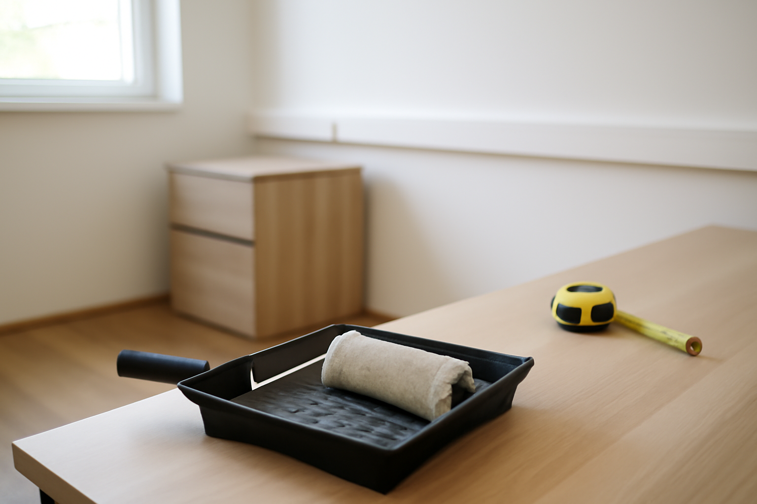 Rénovation légère pour home-office : peinture, câble rangé, mobilier choisi