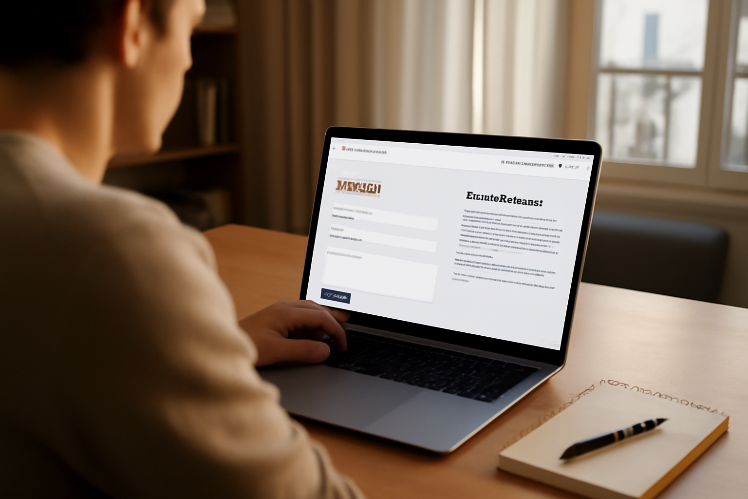 servitech.fr : écran d’ordinateur affichant les rubriques contact et mentions légales