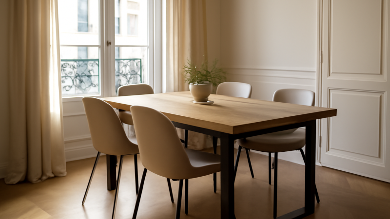 Table en métal et bois : comparatif durable