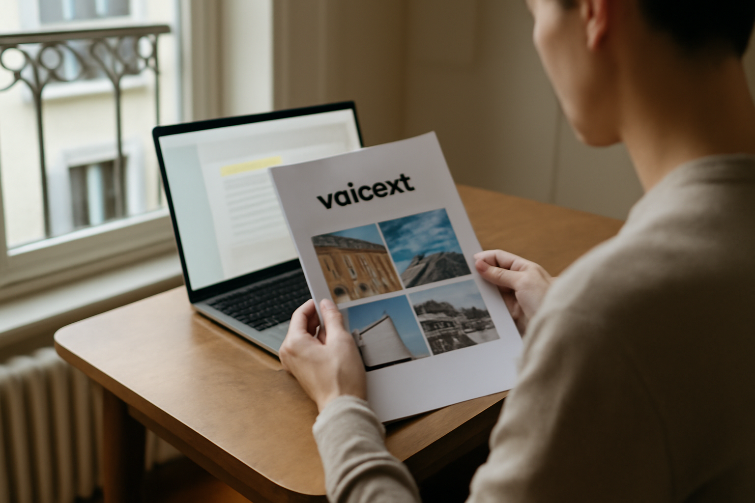 valobat sur document de travaux en France, prise de notes sur table près d’un ordinateur