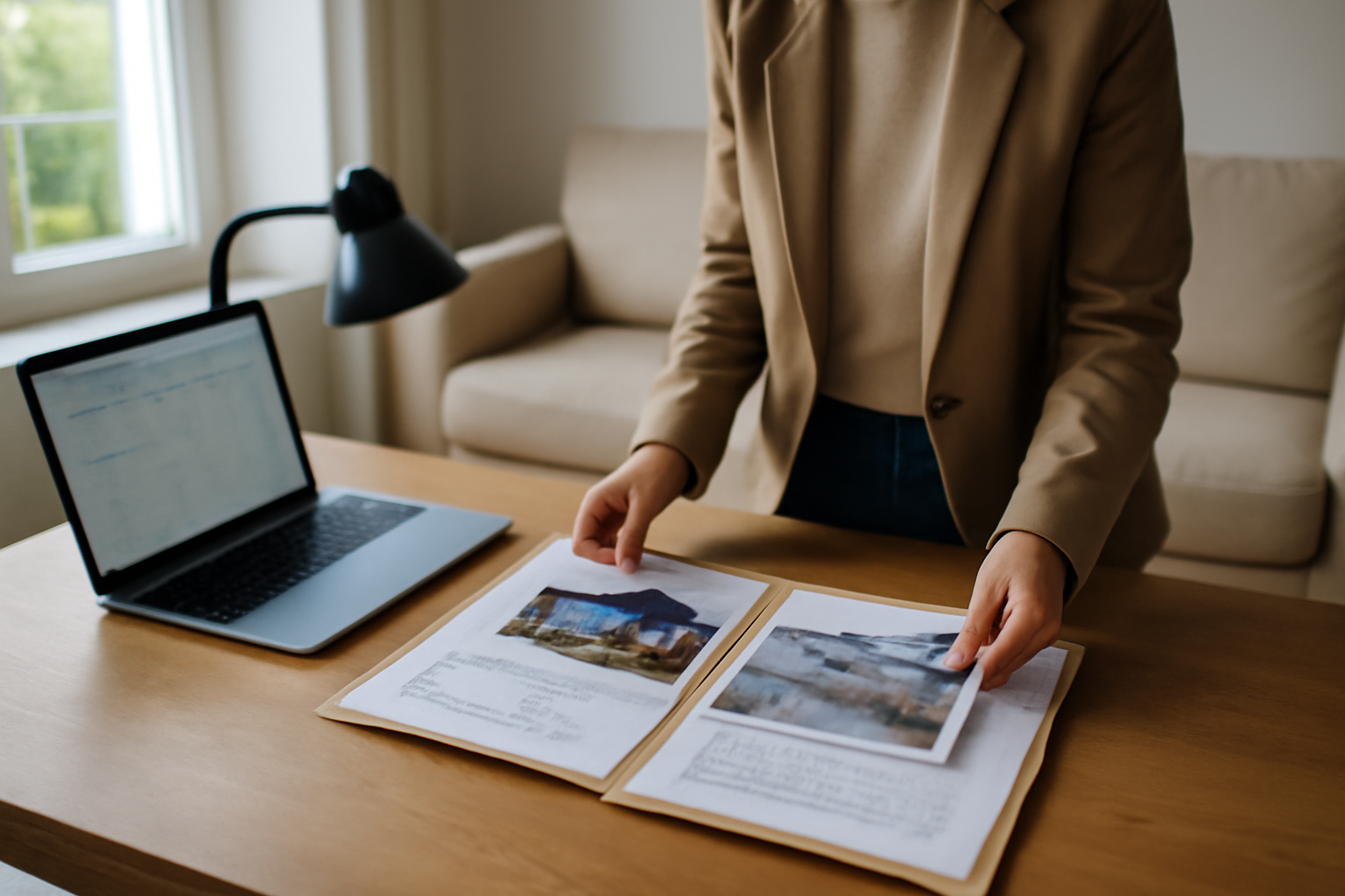 avis declarationexpertise.fr : dossier d’expertise immobilier sur table, documents et calendrier de visite