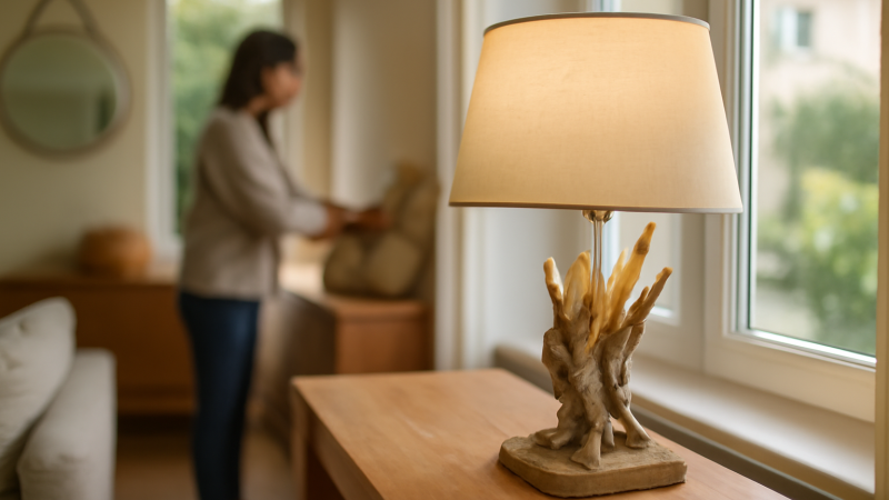 Lampe bois flotté : modèles & ambiance chaleureuse